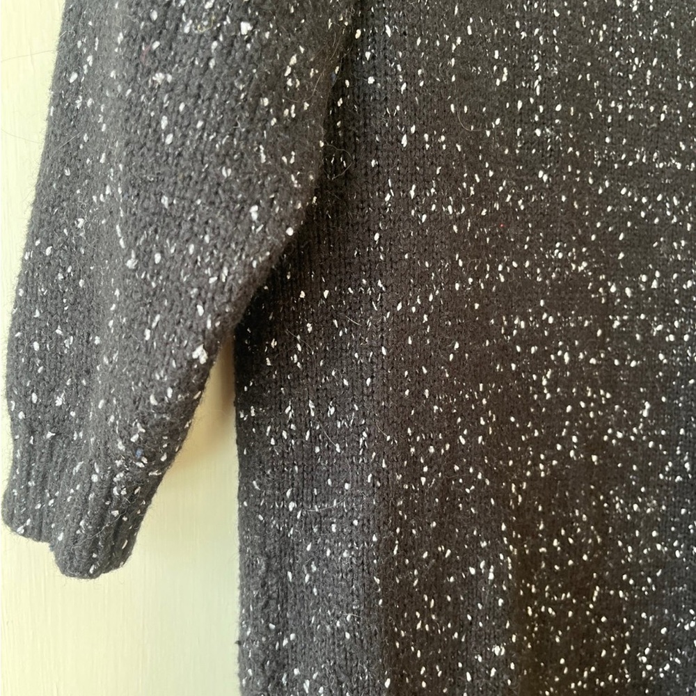Zara Knit Black White Speckled Sweater Dress Oversize XS S M - Picture 3 of 5